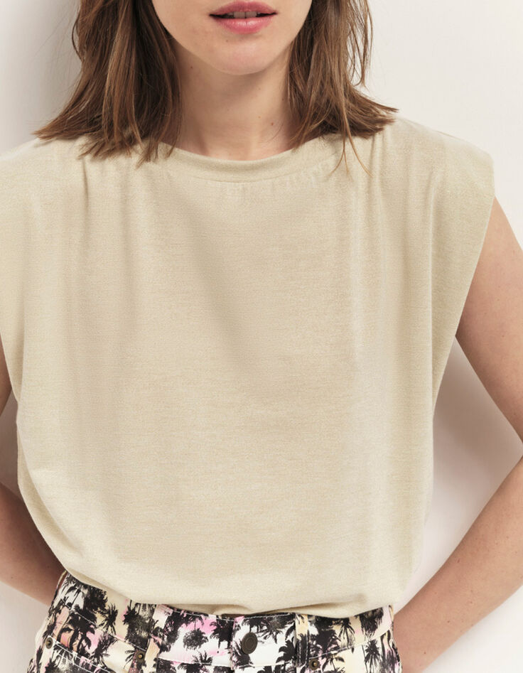 MERYL - Top light gold maille lurex-2