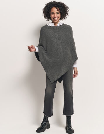 ALAMO - Poncho gris en tricot-5