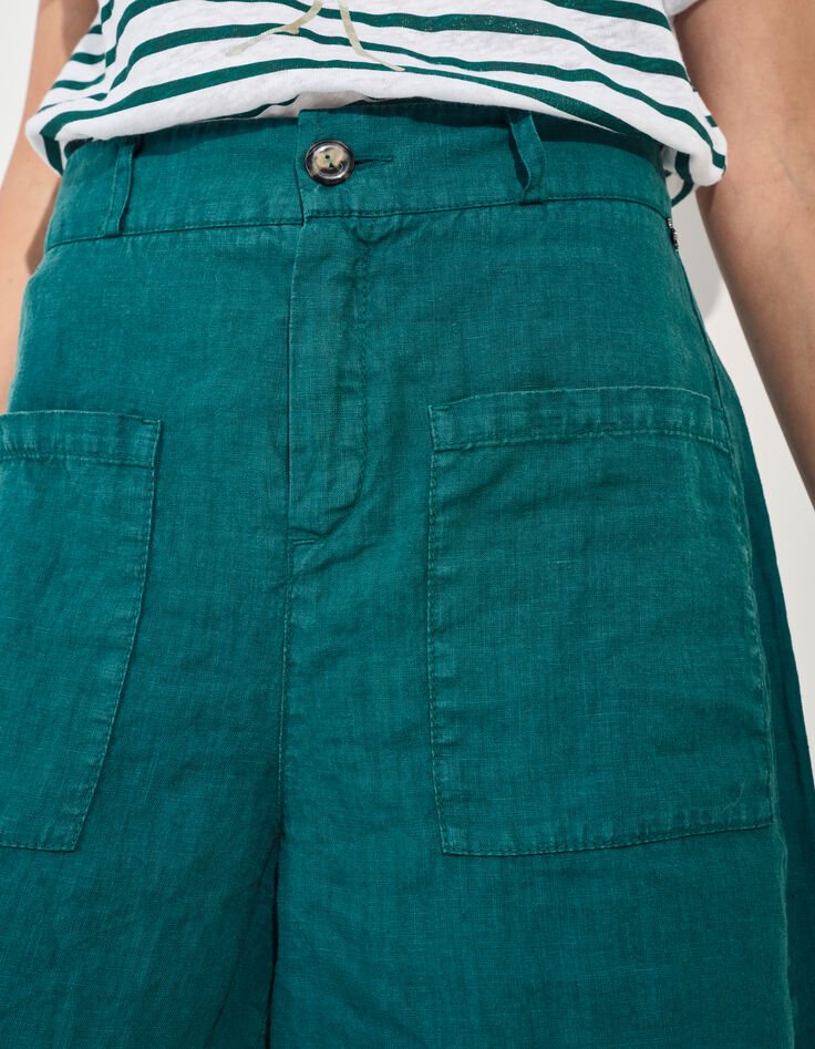 PAULISTA - Short vert lin certifié surteint -4