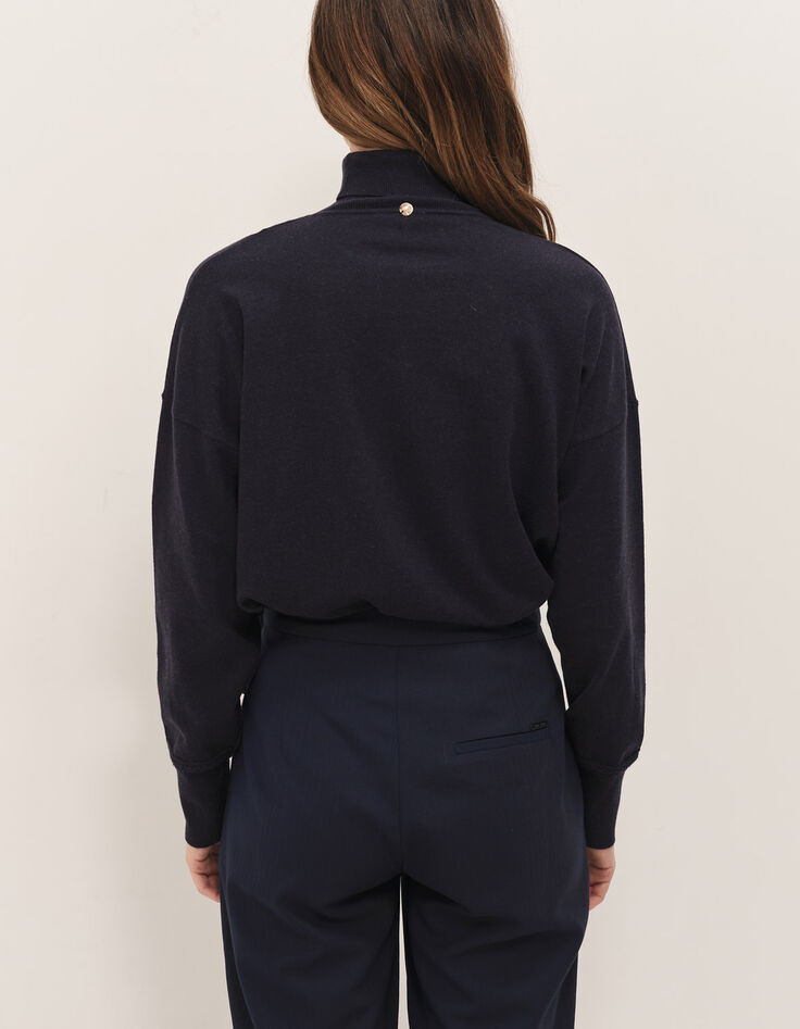 PARROT - Pantalon tapered  marine &agrave; motif rayures-3