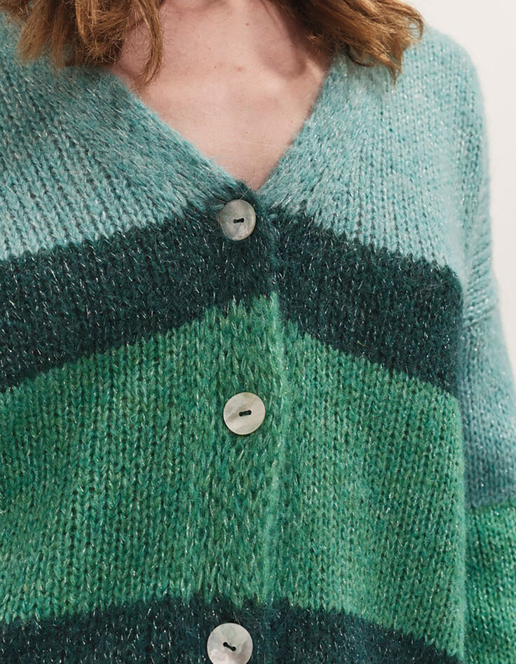 TABAR - Cardigan sycamore tricot lurex motif rayures-4