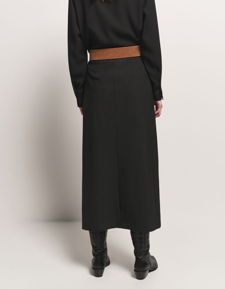 JANNU - Jupe longue noire fendue-3 JANNU - Jupe longue noire fendue-3