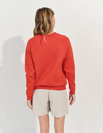 MURILO - Sweat orange coton bio message métallisé -4