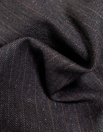 PAX - Pantalon salopette gris motif rayures lurex-7