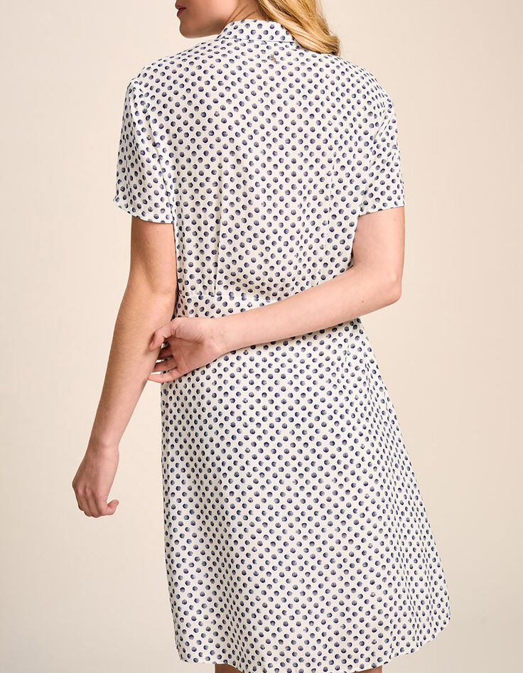 RISE - Robe chemise écrue à imprimé pois graphiques-3