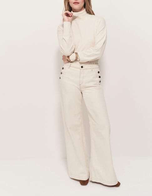 LE HAILEY - Jean flare ivoire waterless - One Step