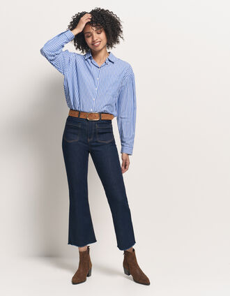 LE KARLIE - Jean bootcut marine waterless 7/8ème