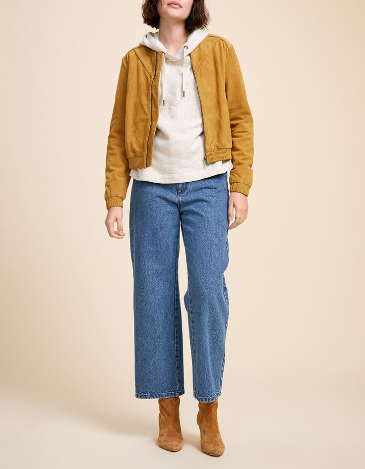 DEEPA - Bomber épices en cuir velours-6