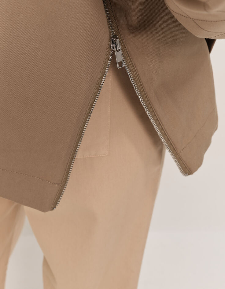 DYMAS - Parka courte almond avec zips c&ocirc;t&eacute;s-3