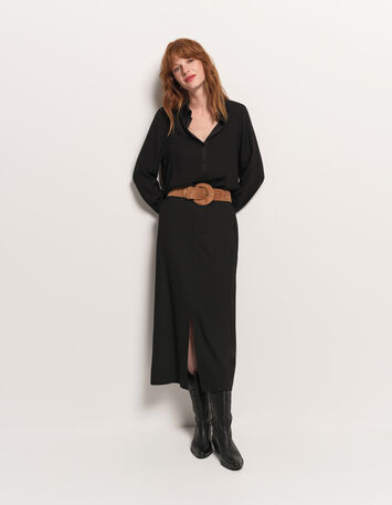 CYMONE - Chemise noire fluide polyester recyclé-6