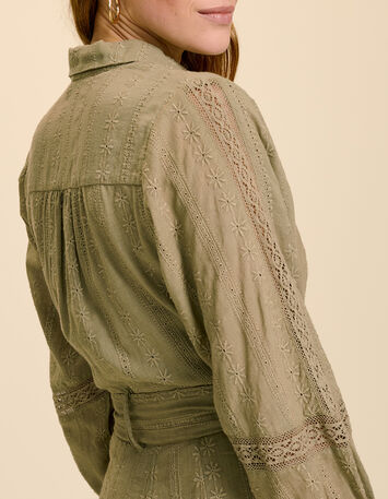 RINDA - Robe chemise lichen broderies et dentelle all over-3