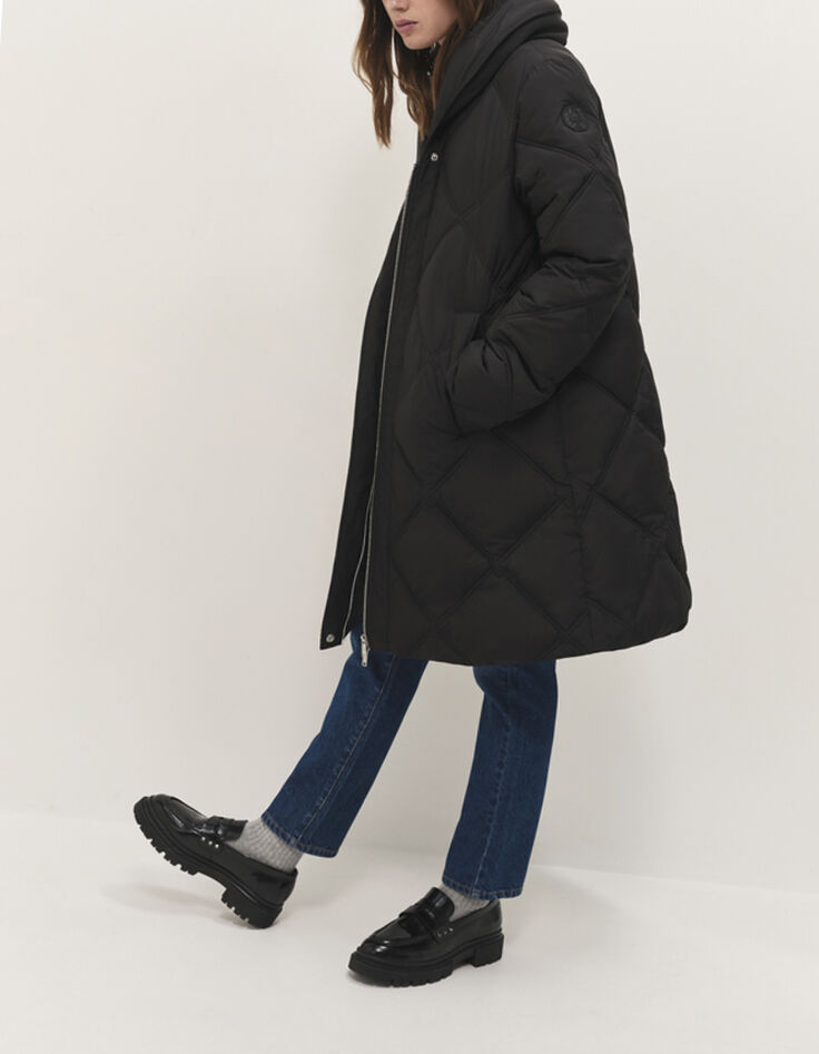 DROP - Doudoune noire à col châle DuPont™ Sorona®-2