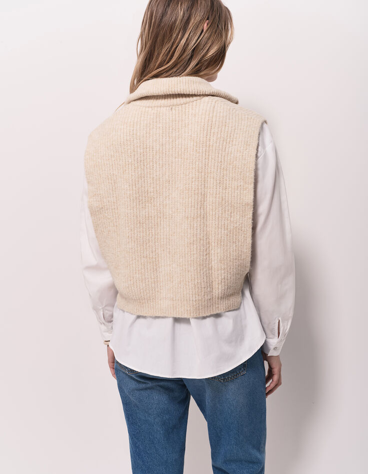 ANGIE - Col camionneur écru en tricot-3