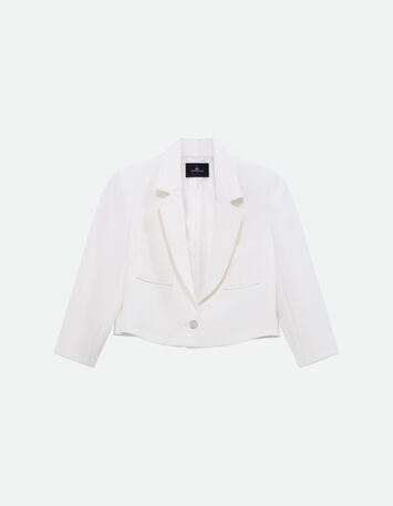VISTA - Veste de blazer courte blanche polyester recyclé -5