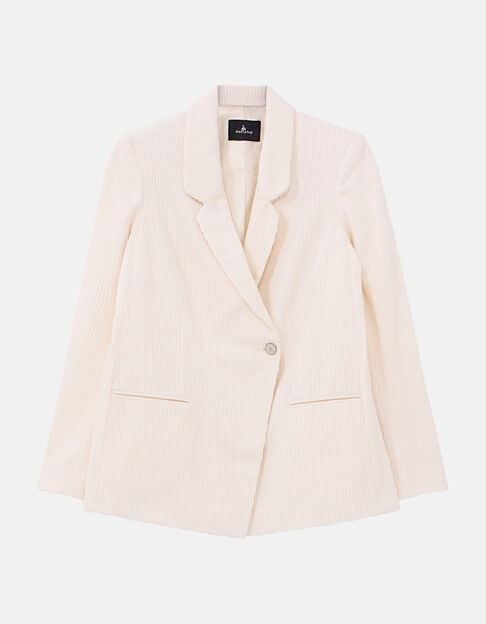 VIGG - Veste de costume ivoire velours côtelé - One Step