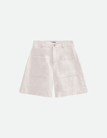 PORTO - Short beige lin coton mélangés -5