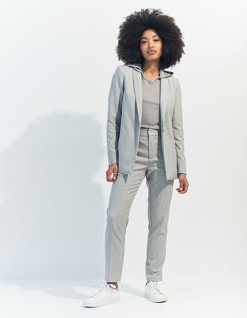 VASCO - Veste de costume grise rayures tennis -7
