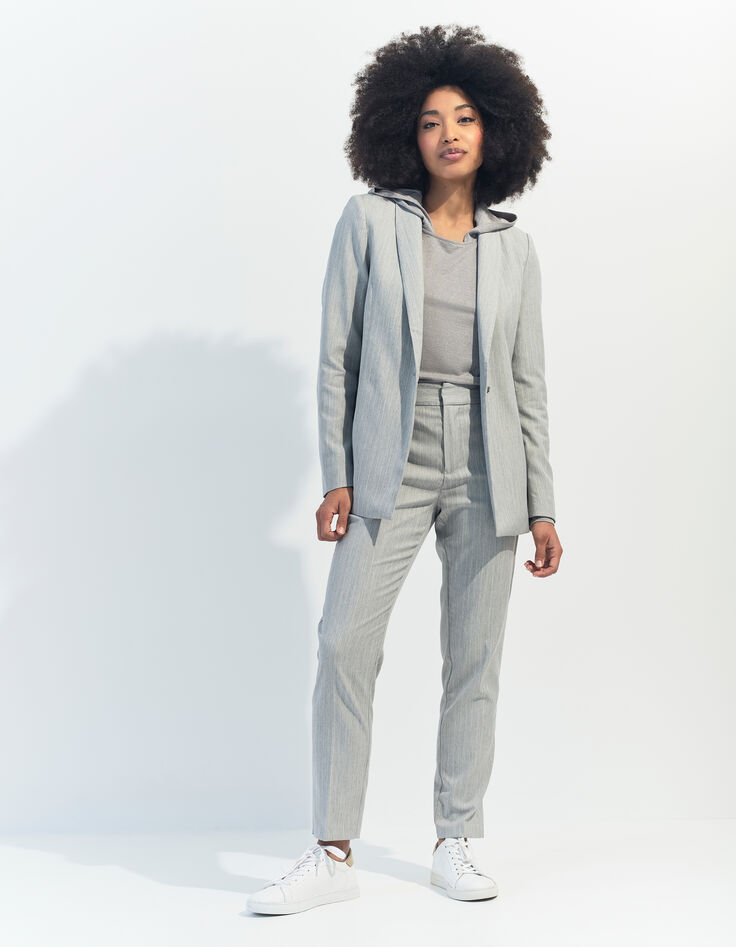 VASCO - Veste de costume grise rayures tennis -7