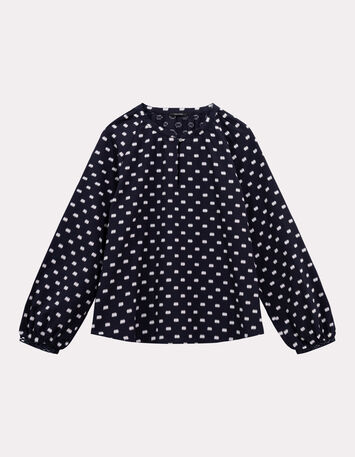 COLOMBE - Blouse marine broderies all over-6
