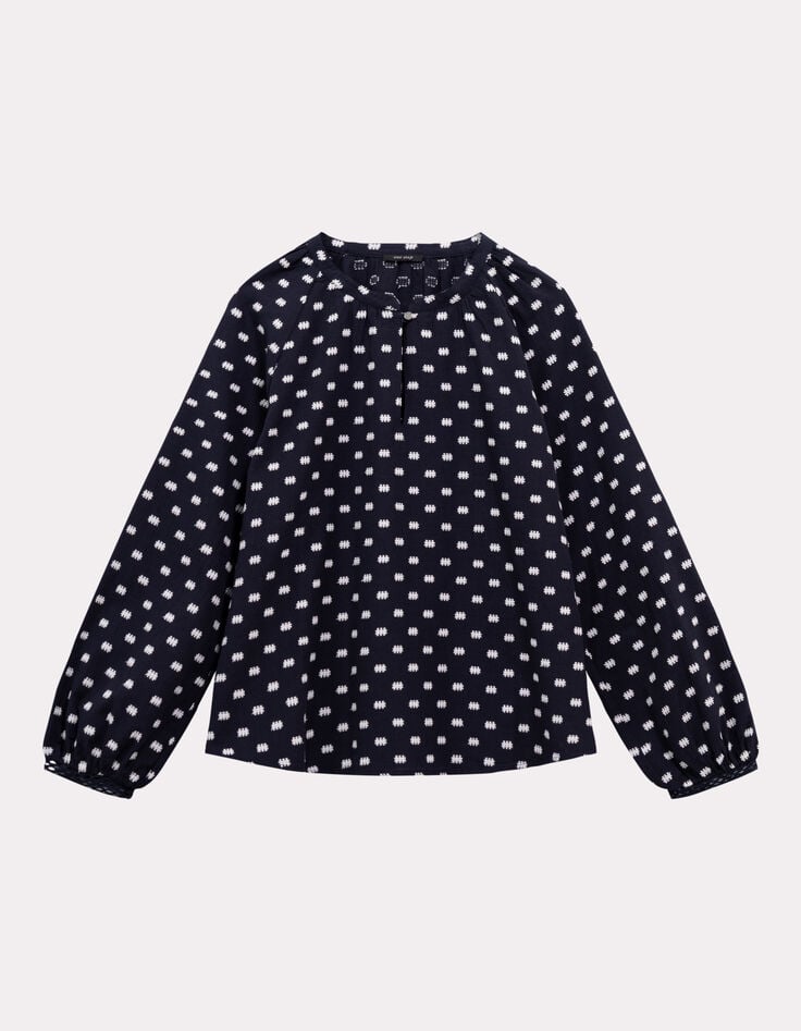 COLOMBE - Blouse marine broderies all over-6 COLOMBE - Blouse marine broderies all over-6