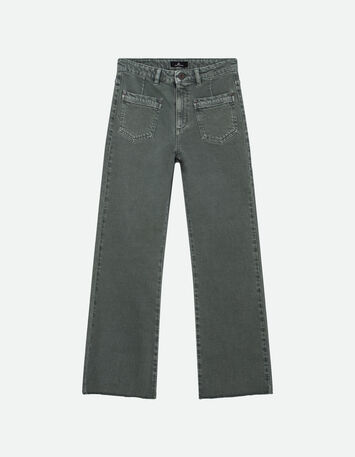 LE KARLIE - Jean bootcut kaki waterless 7/8ème -7