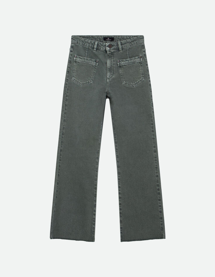 LE KARLIE - Jean bootcut kaki waterless 7/8ème -7