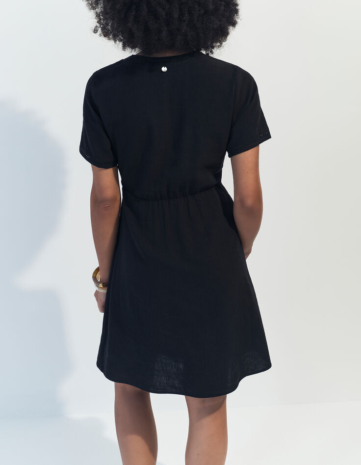ROFFE - Robe noire d&eacute;tails dentelle -3
