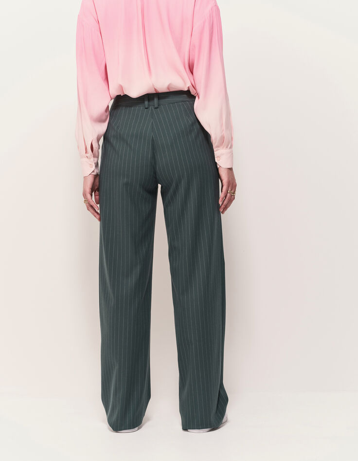 PALMA - Pantalon de costume vert motif rayures tennis-4 PALMA - Pantalon de costume vert motif rayures tennis-4