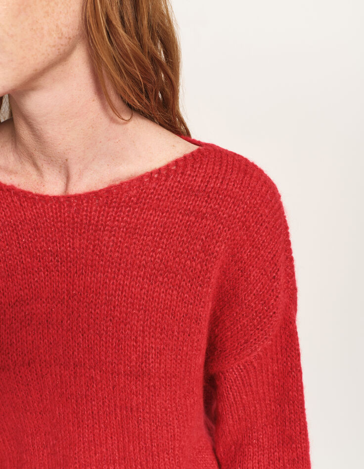 TIARA - Pull rouge tricot-4