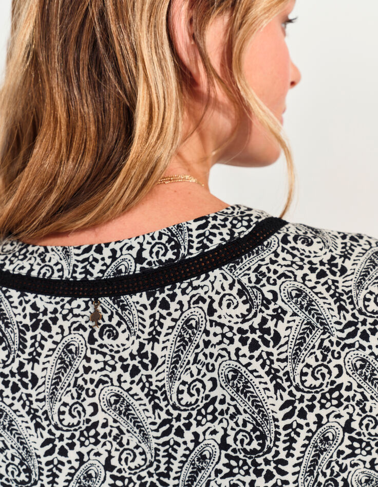 REKO - Robe noire Lenzing™ Ecovero™ imprimé néo cachemire -7