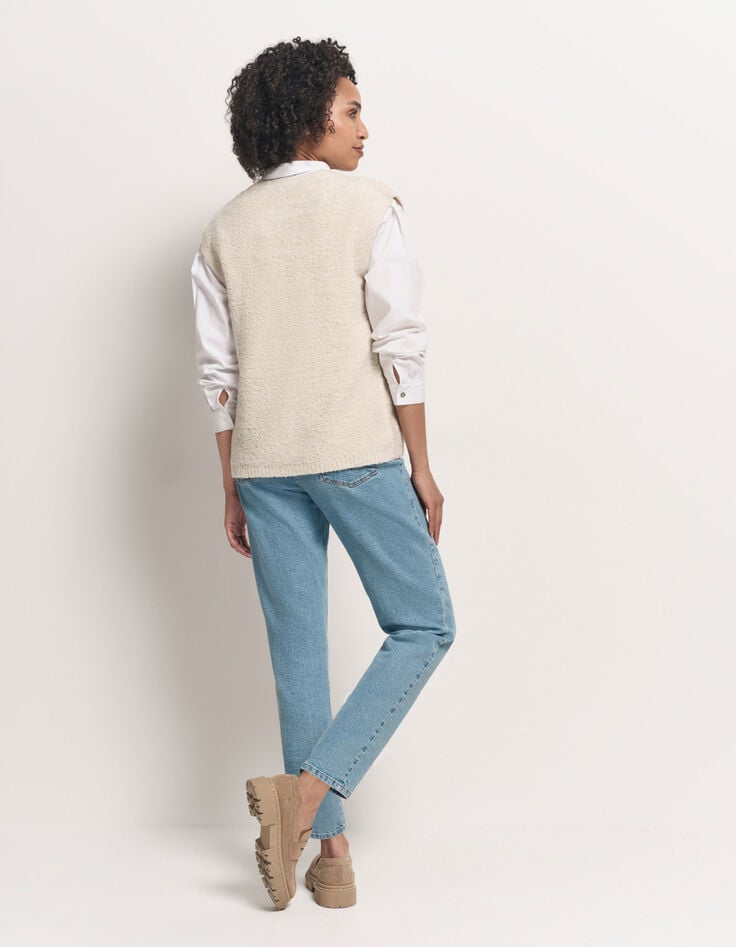 TESSA - Cardigan blanc sans manches tricot lurex -5 TESSA - Cardigan blanc sans manches tricot lurex -5