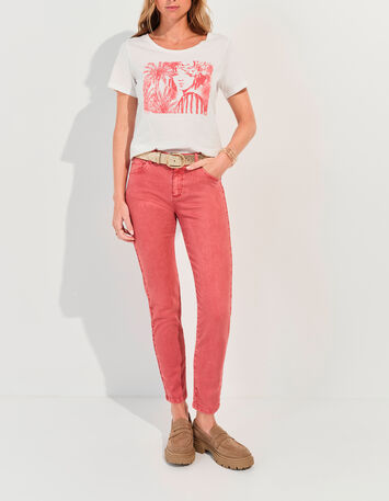 LE MONICA - Jean slim rouge waterless  7/8e -1