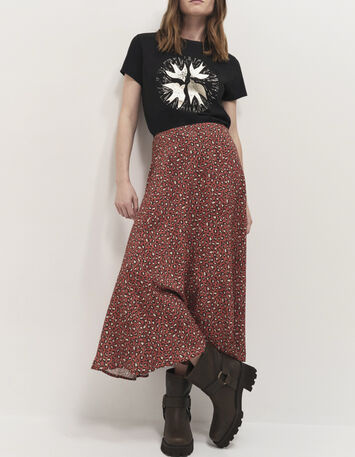 JETTY - Jupe midi pumpkin &agrave; imprim&eacute; safari d'hiver-2