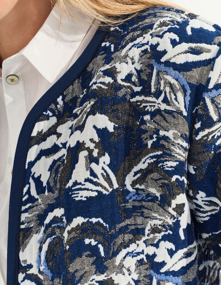 DORES - Blouson r&eacute;versible &eacute;crue jacquard motif &eacute;cume-9