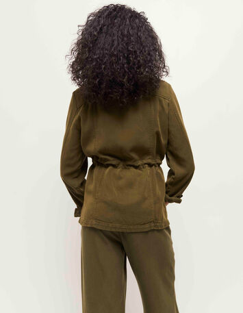 VIRGILE - Veste saharienne kaki en  Lyocell®-3