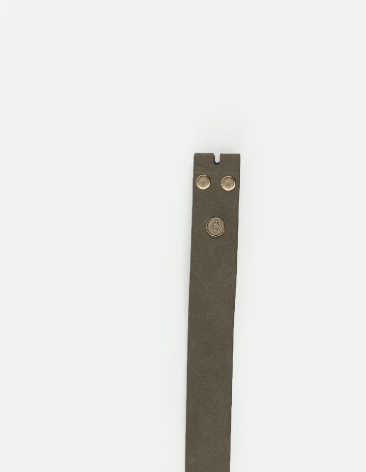 AMOR - Corps de ceinture kaki en cuir velours certifié-3