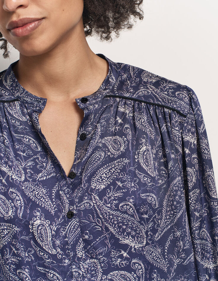 CLUSE - Blouse bleue Lenzing™ Ecovero™ cachemire-4