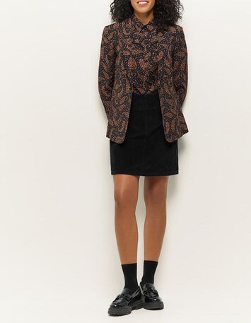 VESELY - Veste de costume noire à imprimé cachemire-1