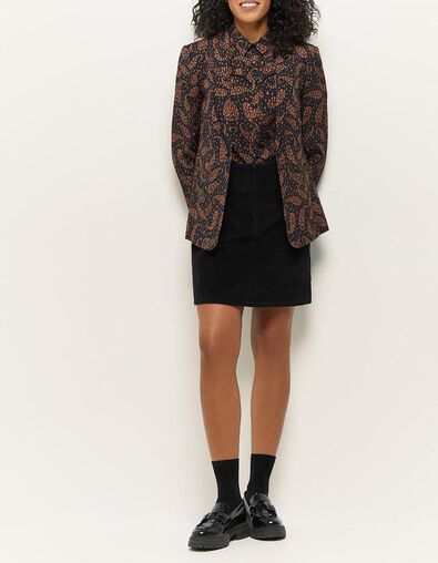 VESELY - Veste de costume noire à imprimé cachemire - One Step