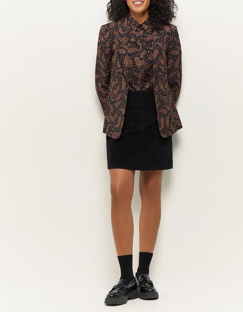 VESELY - Veste de costume noire à imprimé cachemire - One Step