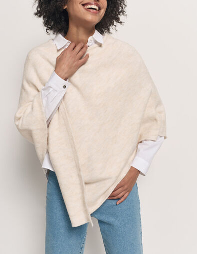 ALAMO - Poncho ivoire en tricot - One Step