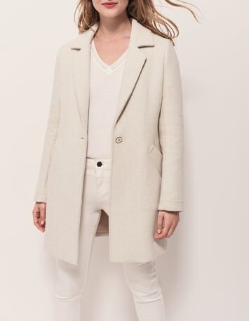 DIAMOND - Manteau beige avec parementure amovible-1