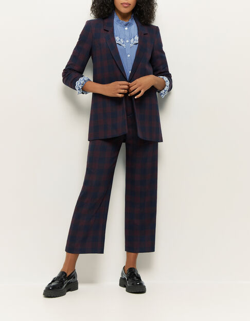 VIKTOR - Veste de costume marine à motif tartan - One Step