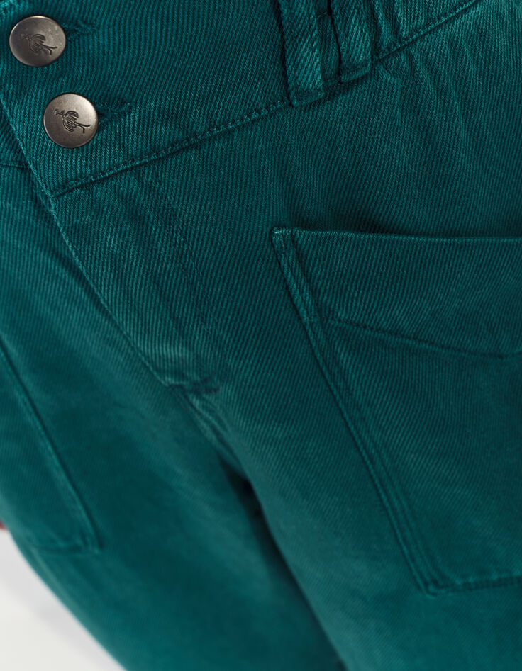 LE CALY - Jean battle vert Lyocell® 7/8ème -4