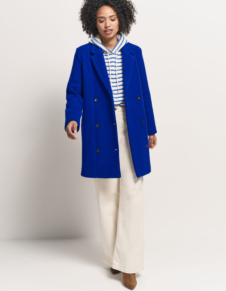 DATURA - Manteau bleu laine bouillie-2 DATURA - Manteau bleu laine bouillie-2