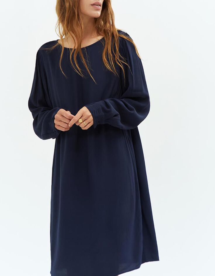 ROKHA - Robe marine droite-5