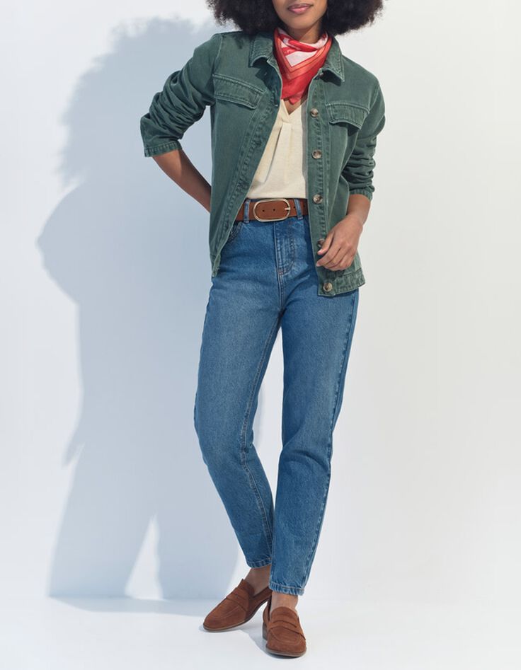 DARIA - Veste en jean vert waterless surteint Azudel&reg; -5