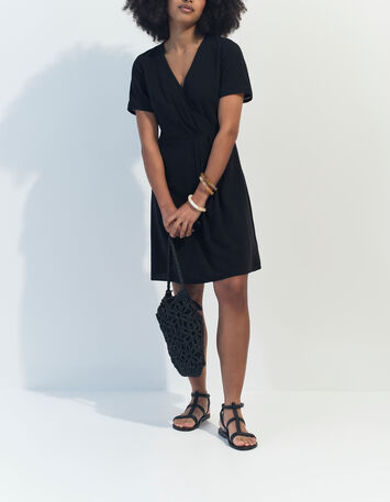 ROFFE - Robe noire d&eacute;tails dentelle -1