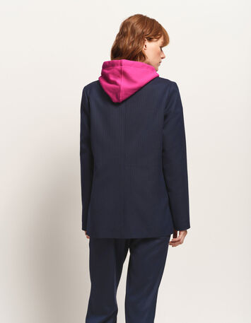 VANITY - Veste de costume marine rayures fantaisie-4