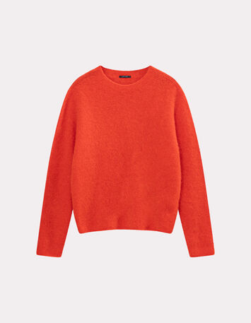 THELMA - Pull orange tricot moelleux-5